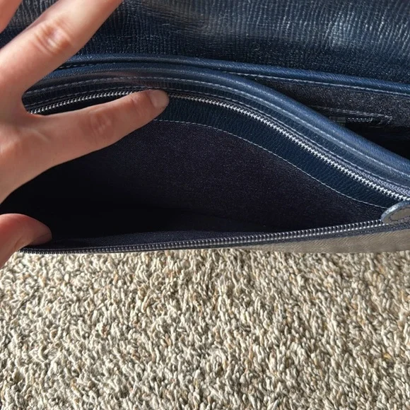 Ghurka Womens Navy Blue Adjustable Crossbody Leather Shoulder Bag Purse - Picture 9 of 15